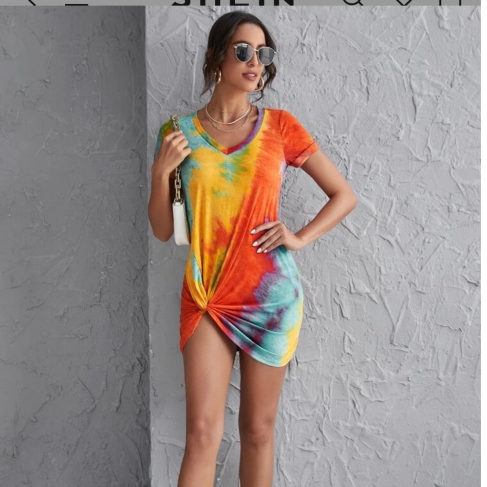 Twist tie dye Tshirt dress
